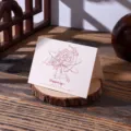 Elegant vintage greeting card featuring a red rose illustration and Happiness message - Happiness / 10 Sheets Set