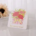 Élégante carte de voeux avec œillets roses et texte en feuille d'or pour les fêtes et cadeaux - Nuages au ciel et toi au cœur (Bronzage Floral) / Lot de 10 feuilles / Oeillet Rose