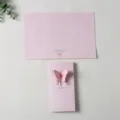 Elegant pink trifold greeting card featuring a delicate 3D hollow butterfly design - Butterfly (Tri-fold)