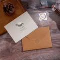 Juego de tarjetas de felicitación retro de papel kraft con diseño Sweet Forever y sobre - Estilo de Forma de Caramelo / Juego Individual (Incluye Sobre y Pegatina)