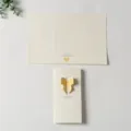 Elegant three-fold ivory greeting card featuring a delicate 3D cutout yellow bow design - Bowknot (Tri-fold)