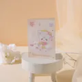 Adorable cartoon cat greeting card with 'Beautiful Flowers' text for children's birthdays - Flower Cat