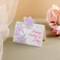 Beautiful Mother's Day card with purple lily design and Happy Mother's Day text - Purple Lily - Great Love / 10 Sheets Set