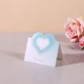 Elegante herzförmige Grußkarte mit blauem Farbverlauf und Best Wishes Aufdruck - Himmelblau (Lebhaftes Träumerisches Herz)