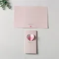 Elegant pink trifold 3D pop-up heart greeting card for Valentine's Day and special gifting - Heart (Tri-fold)