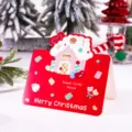 Retro Christmas greeting card with sweet candy house design in red - Candy House