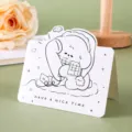 Linda tarjeta de felicitación con dibujo animado en blanco y negro para regalo - Gato de Oficina (7)