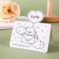 Linda tarjeta de felicitación de oso de dibujos animados en blanco y negro regalo - Oso Nube (8)