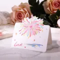 Carte de vœux minimaliste élégante feu d'artifice cœur avec texte Love pour la Saint-Valentin - Style Feu d'Artifice Romantique