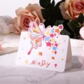 Carte de vœux papillon simple avec étoiles colorées et texte Nice Day pour cadeaux - Style Étoile Papillon