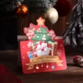 Tarjeta de felicitación navideña vintage con estampado dorado y diseño de Papá Noel - Papá Noel