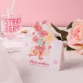 Tarjeta de felicitación romántica con flores, mariposas y texto de Best Wishes - Flor y Mariposa Ebrias / Juego de 10 hojas