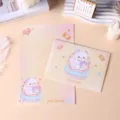 Set de papelería de gato lindo con sobre y papel de carta degradado en colores pastel - Gato Blanco en la Cesta (2) / 8 Sobres + 16 Hojas Rayadas + 10 Pegatinas