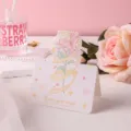 Elegante tarjeta de felicitación con flores de lirio y texto romántico para San Valentín - Remolino Floral Colorido / Juego de 10 hojas