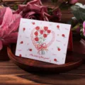Elegant rose bouquet greeting card for Valentine's Day with The Best Is For You text - Rose Love Language / 10 Sheets Set