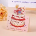 3D Pop-up Geburtstagskarte mit Happy Birthday Gruß - 5 Aquarell Geburtstagstorte