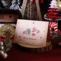 Vintage Christmas greeting card with cartoon candy cane design and Merry Christmas text - Christmas Candy Cane