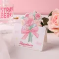 Tarjeta de felicitación romántica con ramo de flores para San Valentín y eventos - Pequeña Felicidad / Juego de 10 hojas