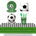 Ensemble complet de vaisselle de fête sur le thème du football avec assiettes. - Serviette Football / Paquet de 20