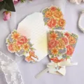 3D boeket wenskaart met witte strik en gouden Thank You opdruk voor speciale dagen - Bloem Stijl 2 - Bedankt / Individuele Verpakking
