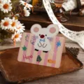 Vintage cartoon mouse greeting card with 'Hope' message on pink striped background - Mouse Shape / 10 Sheets Set