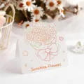 Floral crayon style greeting card with Sunshine Flowers text for gifts and florist - Sunshine Flowers (Sunflower Bouquet) / 1 Piece