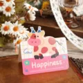 Vintage cartoon cow 3D greeting card for children's gifts and birthday messages - Calf Shape / 10 Sheets Set