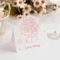Romantic Valentine's Day rose bouquet greeting card with crayon style Love Story print - Love Story (Rose Bouquet) / 1 Piece