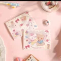 Simpatico biglietto d'auguri a cartoni animati con busta rosa e illustrazioni dolci. - Stile Orso Felicità / Confezione da 10