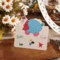 Handwritten vintage cartoon turtle greeting card for children's gifts and birthday messages - Small Turtle Shape / 10 Sheets Set