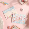 Cute three-fold cartoon rabbit greeting card with matching envelope for gift set - Sweet Donut Rabbit Style / 10 Pieces Pack