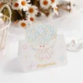 Ins style crayon bouquet greeting card with Happiness text for floral gift decor - Happiness (Colorful Hand-painted Bouquet) / 1 Piece