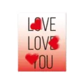 Tarjeta de San Valentín 'Love Love You' minimalista con corazones rojos y degradado. - Estilo 3