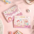 Cute pink tri-fold cartoon greeting card set with bunny bear design for gift giving - Have Fun Bear & Rabbit Style / 10 Pieces Pack