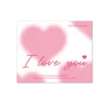 Tarjeta de felicitación sencilla de San Valentín con corazón rosa y texto I love you - Estilo 7