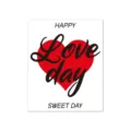 Tarjeta de felicitación minimalista de San Valentín con un corazón rojo y Love Day - Estilo 10