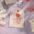 Tarjeta de felicitación con forma de arco y rosa para San Valentín y Día de la Madre - Estilo 10