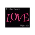 Tarjeta de felicitación negra minimalista con texto LOVE rosa pixel y Together Forever - Estilo 11