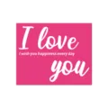 Tarjeta de felicitación minimalista rosa de San Valentín con texto I love you hoy - Estilo 12