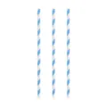 Pailles en papier rayées bleu et blanc pour fêtes d'anniversaire écologiques - Paille