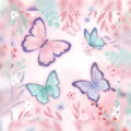 Motif détaillé de papillons roses et violets à l'aquarelle pour fête d'anniversaire - Serviettes 20 PCS