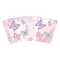 Détail des motifs d'aquarelle papillon et fleurs pour les manchons de gobelets - Gobelets en Papier Paquet de 16