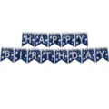 Κοντινή λήψη μπλε και ασημί γιρλάντας Happy Birthday με γκλίτερ και εφέ σταγόνας - Πανό Χρόνια Πολλά