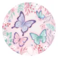 Détail de motif de papillon aquarelle rose et violet pour décoration de fête - Assiettes 9 Pouces Paquet de 16