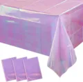 Detailopname van iriserend roze laser tafelkleed voor verjaardag en bruiloft - Lichtpaars / 137*274cm