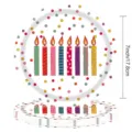Détail des assiettes en papier de 7 pouces pour anniversaire avec pois et bougies - Assiette 7 pouces / Pack de 16