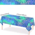 Sea wave water ripple plastic tablecloth 137x274cm for swimming pool party decorations - Holographic Ocean Wave / 54*108inch