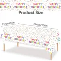 Wegwerp verjaardagstafelkleed met kleurrijke stippen en Happy Birthday-print, 137x274cm - Tafelkleed / 1 Vel