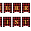 Bannière de Noël à carreaux rouges et noirs avec lettres dorées pailletées pour fête - Bannière