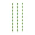 Pailles en papier biodégradables à rayures vertes et blanches pour fête d'anniversaire - Pailles en Papier / Vert et Blanc